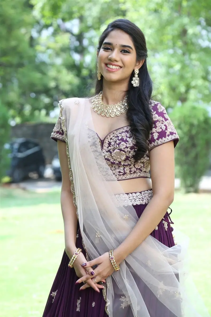 TELUGU ACTRESS TANVI AKAANKSHA IN VIOLET LEHENGA CHOLI 6